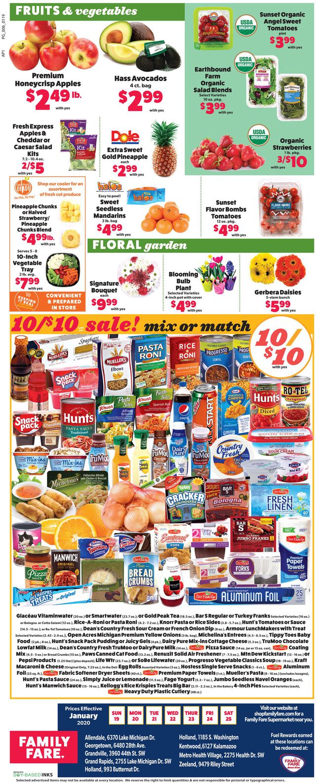 Family Fare Ad from 01/19/2020