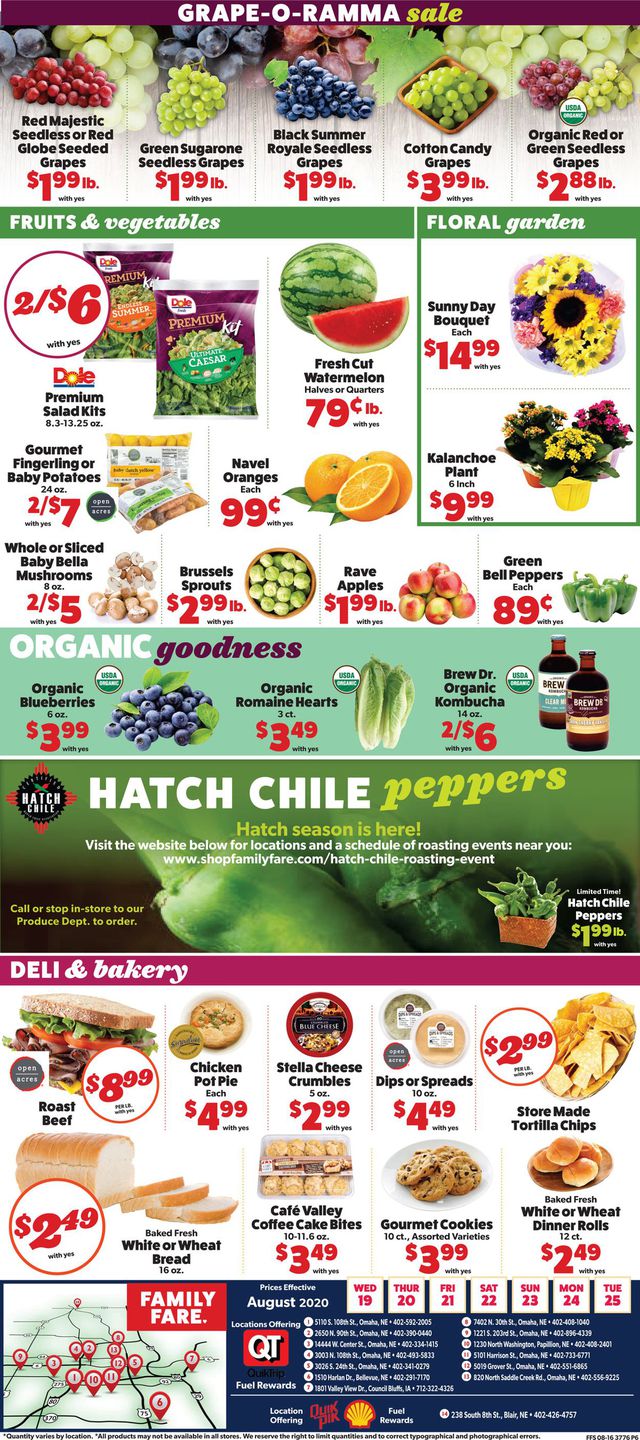 Family Fare Ad from 08/19/2020