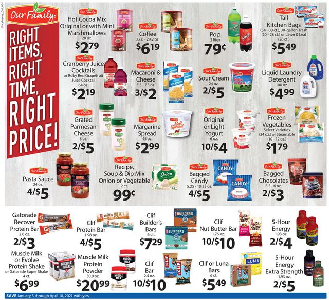 Family Fare Ad from 01/03/2021