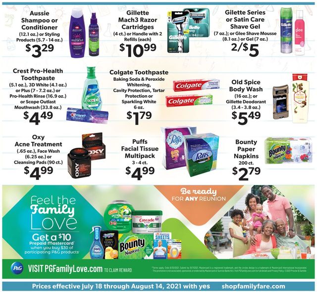 Family Fare Ad from 07/18/2021