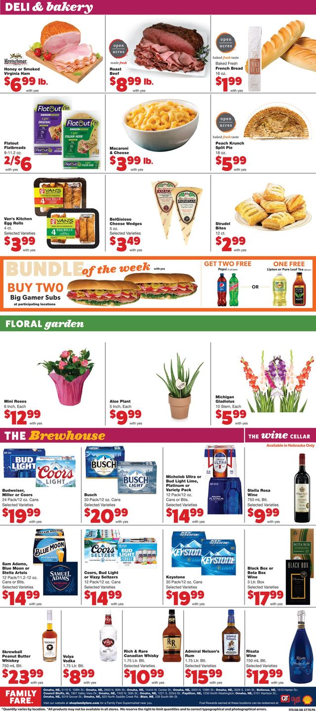 Family Fare Ad from 08/11/2021