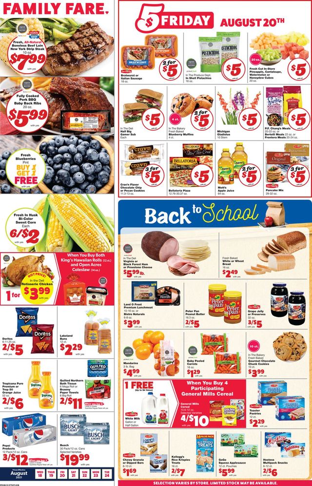 Family Fare Ad from 08/18/2021