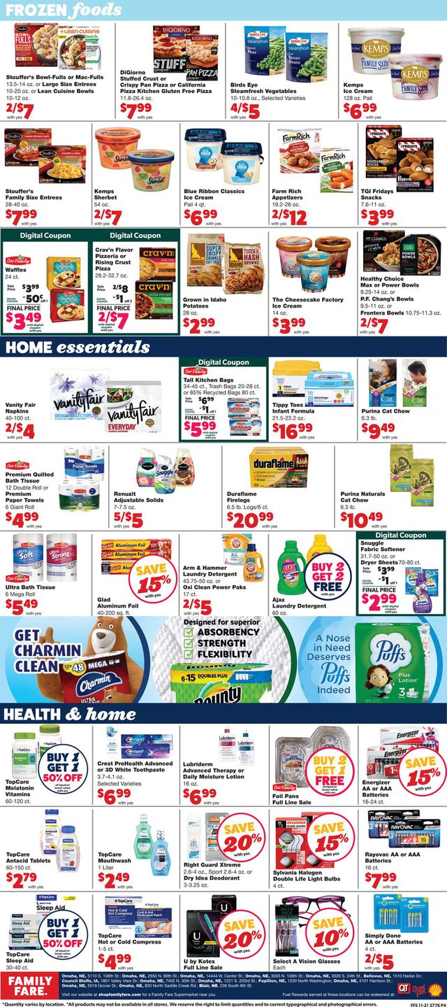 Family Fare Ad from 11/26/2021