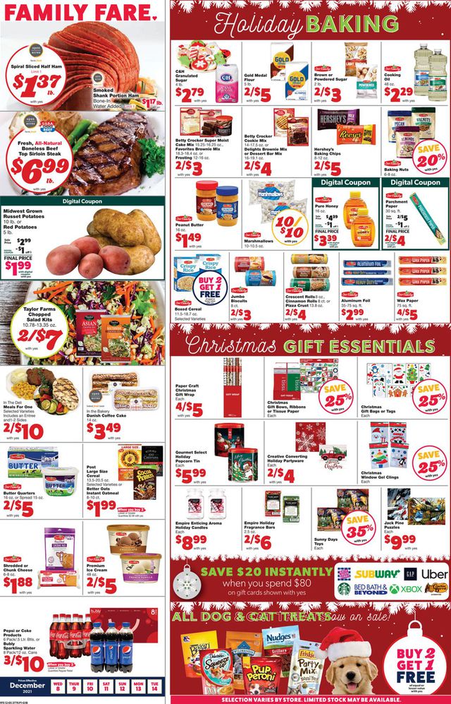 Family Fare Ad from 12/08/2021