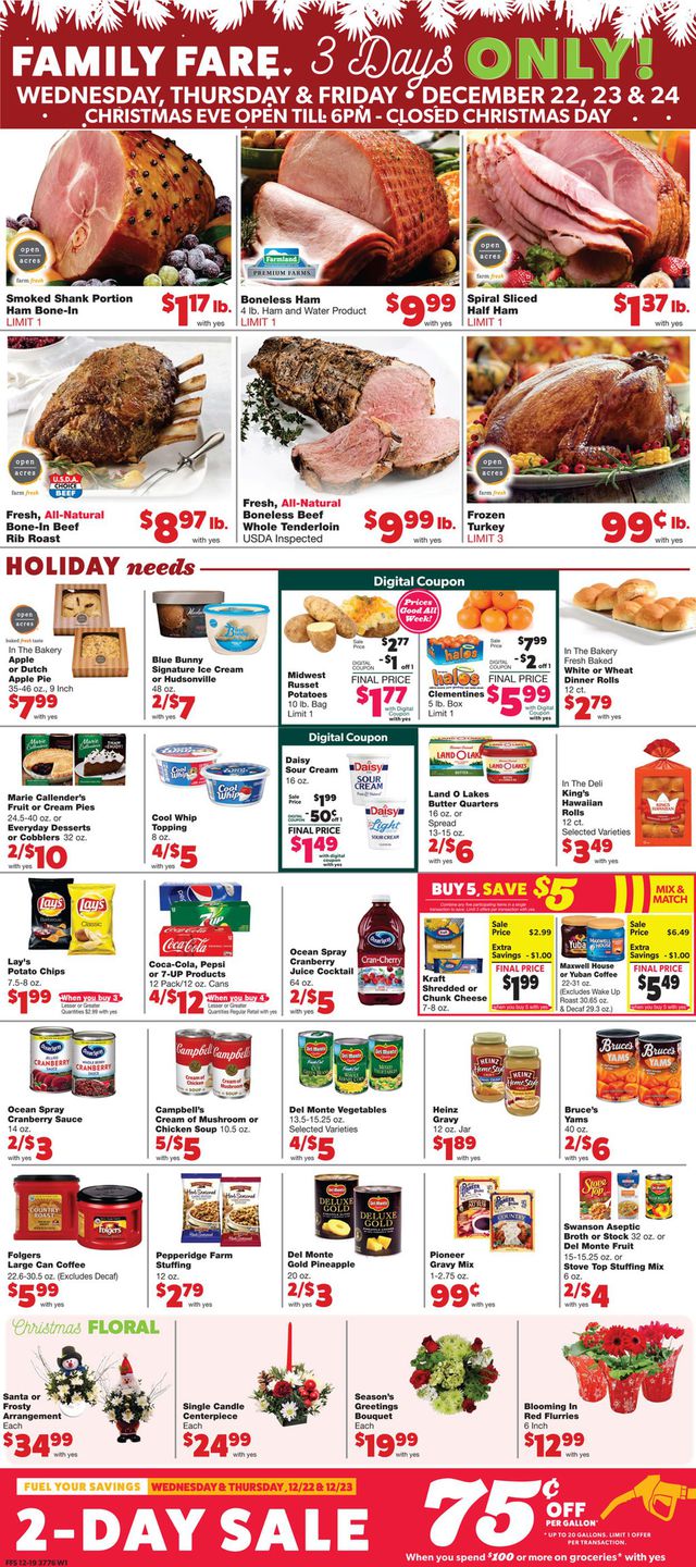 Family Fare Ad from 12/22/2021