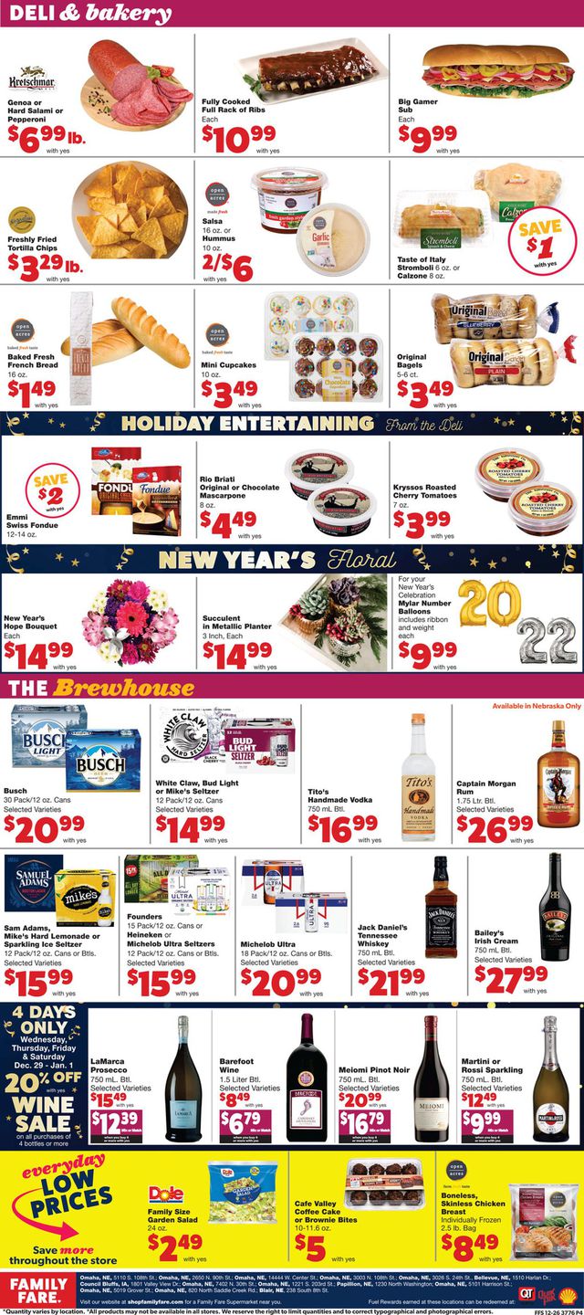Family Fare Ad from 12/29/2021