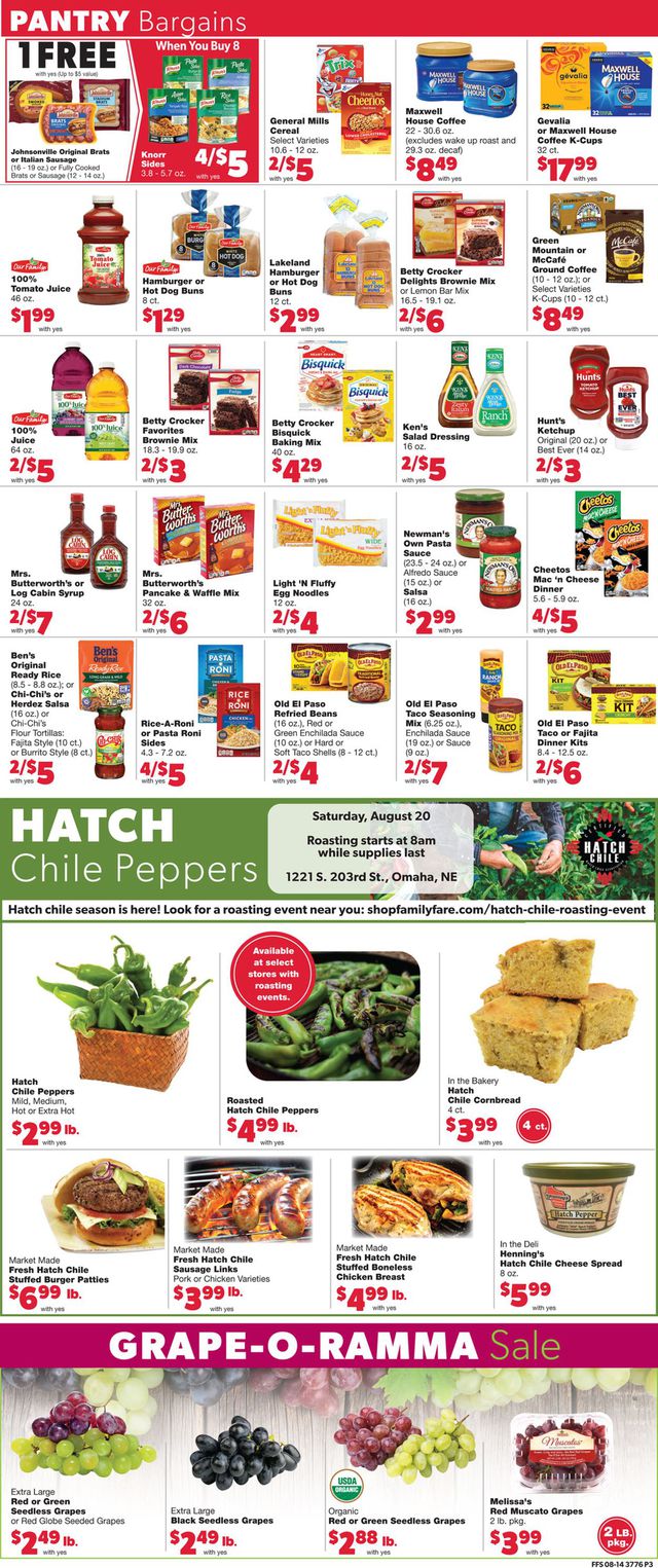 Family Fare Ad from 08/17/2022