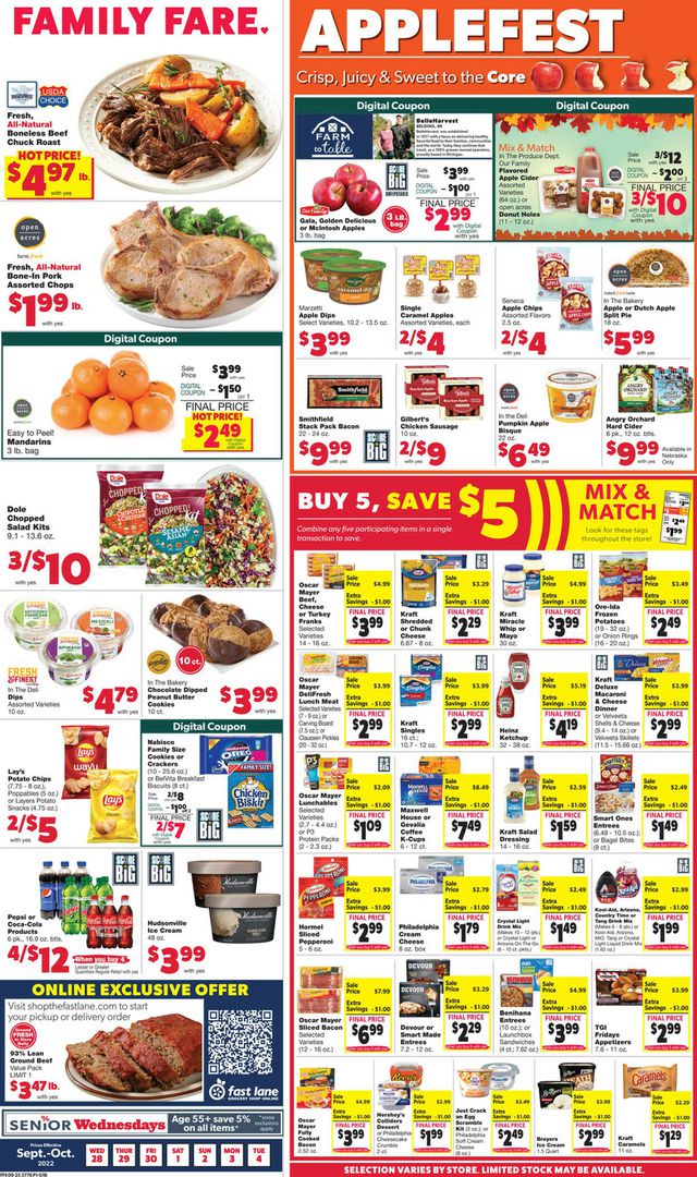 Family Fare Ad from 09/28/2022