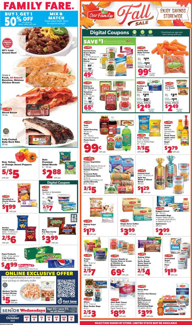 Family Fare Ad from 10/05/2022