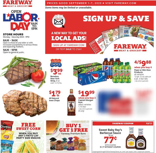 Fareway Ad from 09/01/2020