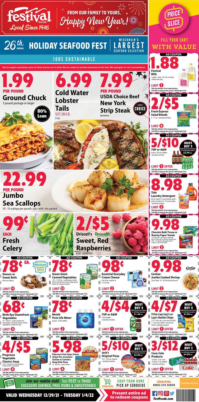Festival Foods Ad from 12/29/2021