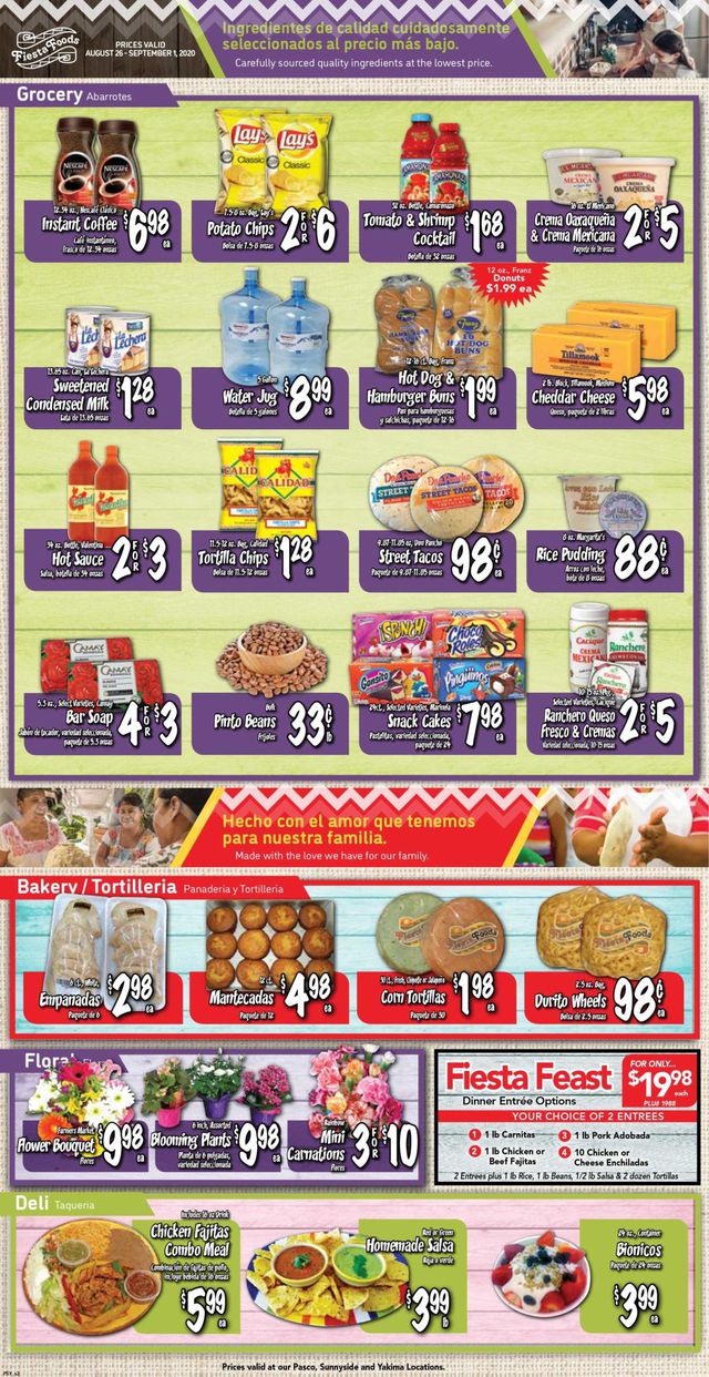 Fiesta Foods SuperMarkets Ad from 08/26/2020
