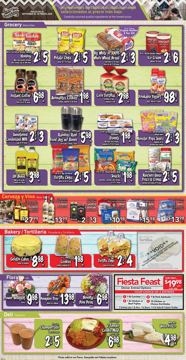 Fiesta Foods SuperMarkets Ad from 09/30/2020