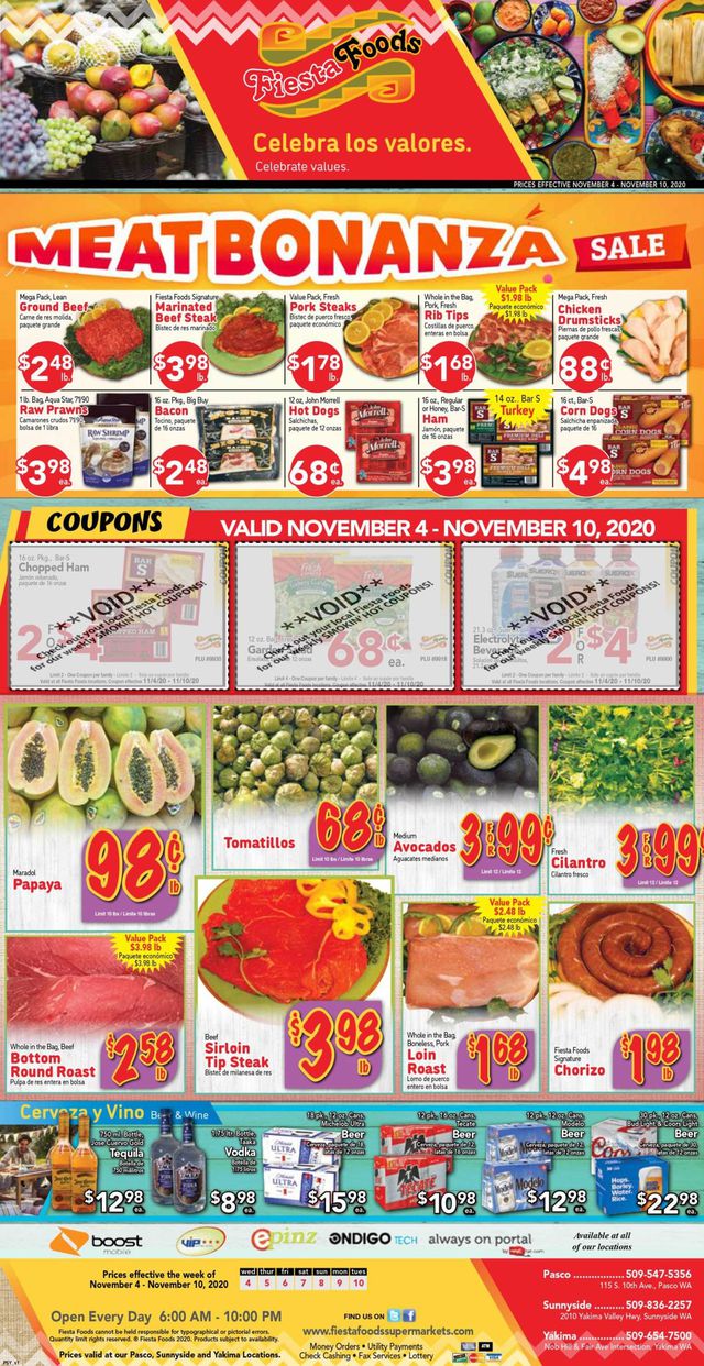Fiesta Foods SuperMarkets Ad from 11/04/2020