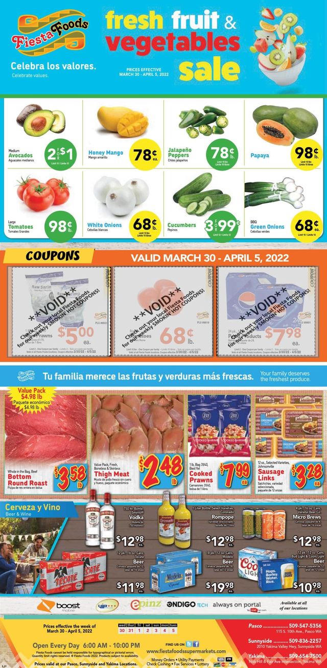 Fiesta Foods SuperMarkets Ad from 03/30/2022