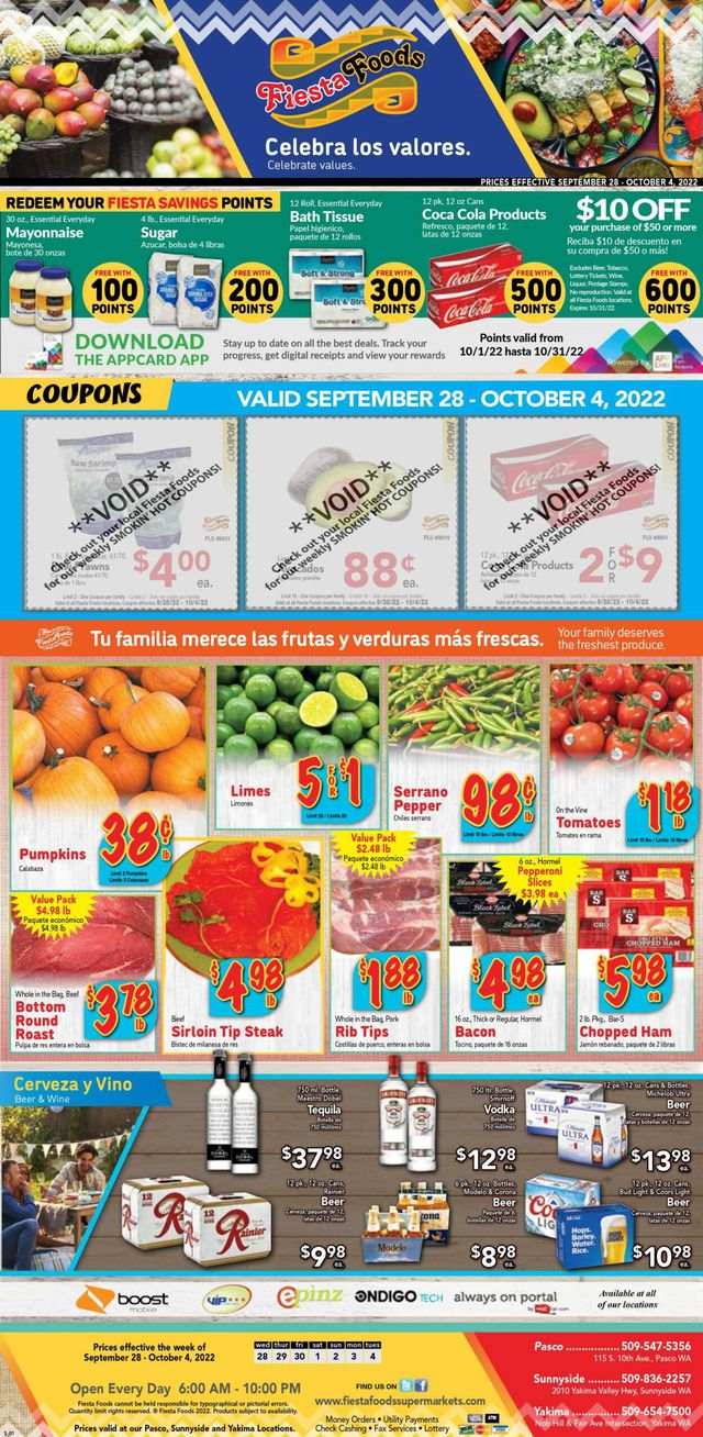 Fiesta Foods SuperMarkets Ad from 09/28/2022