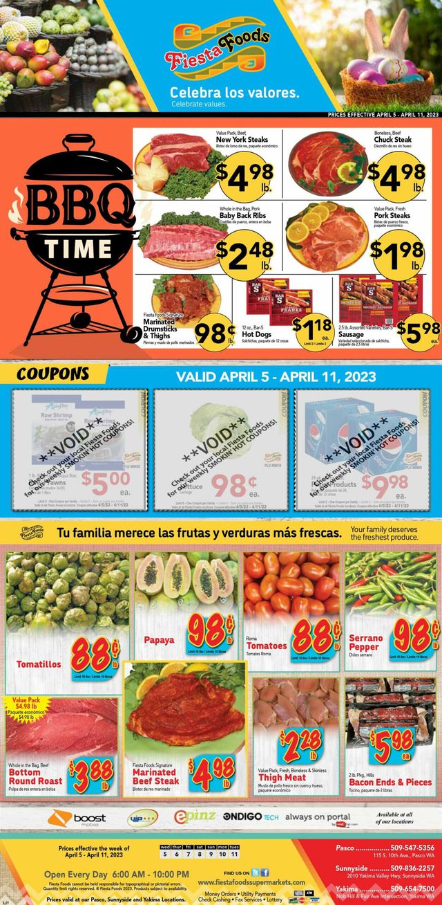 Fiesta Foods SuperMarkets Ad from 04/05/2023