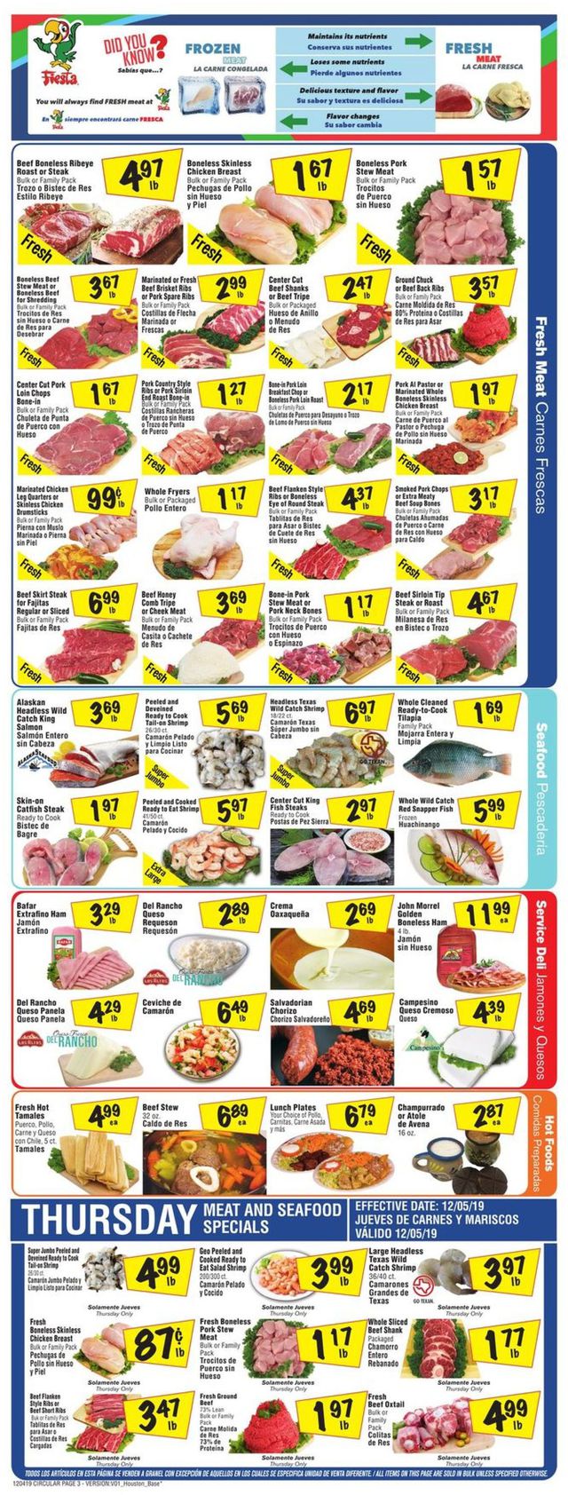 Fiesta Mart Ad from 12/04/2019