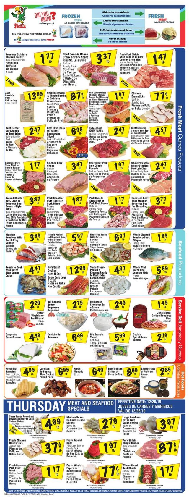 Fiesta Mart Ad from 12/26/2019