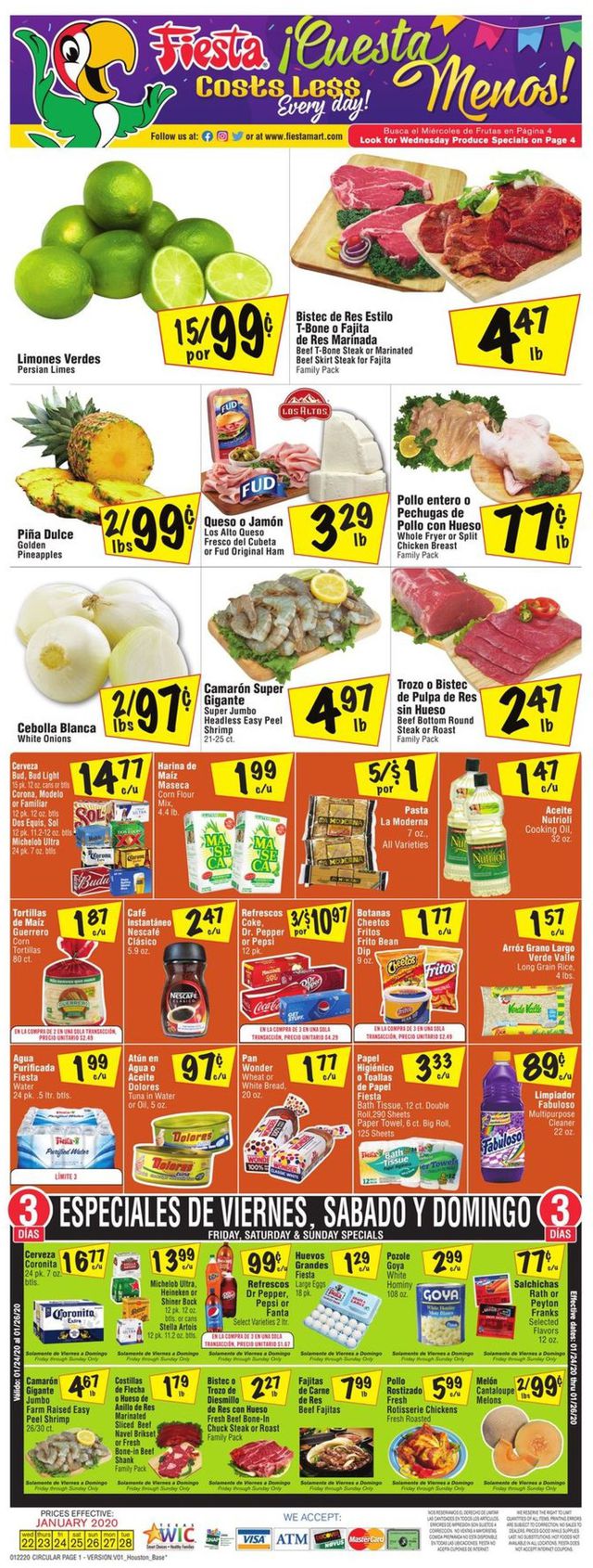 Fiesta Mart Ad from 01/22/2020