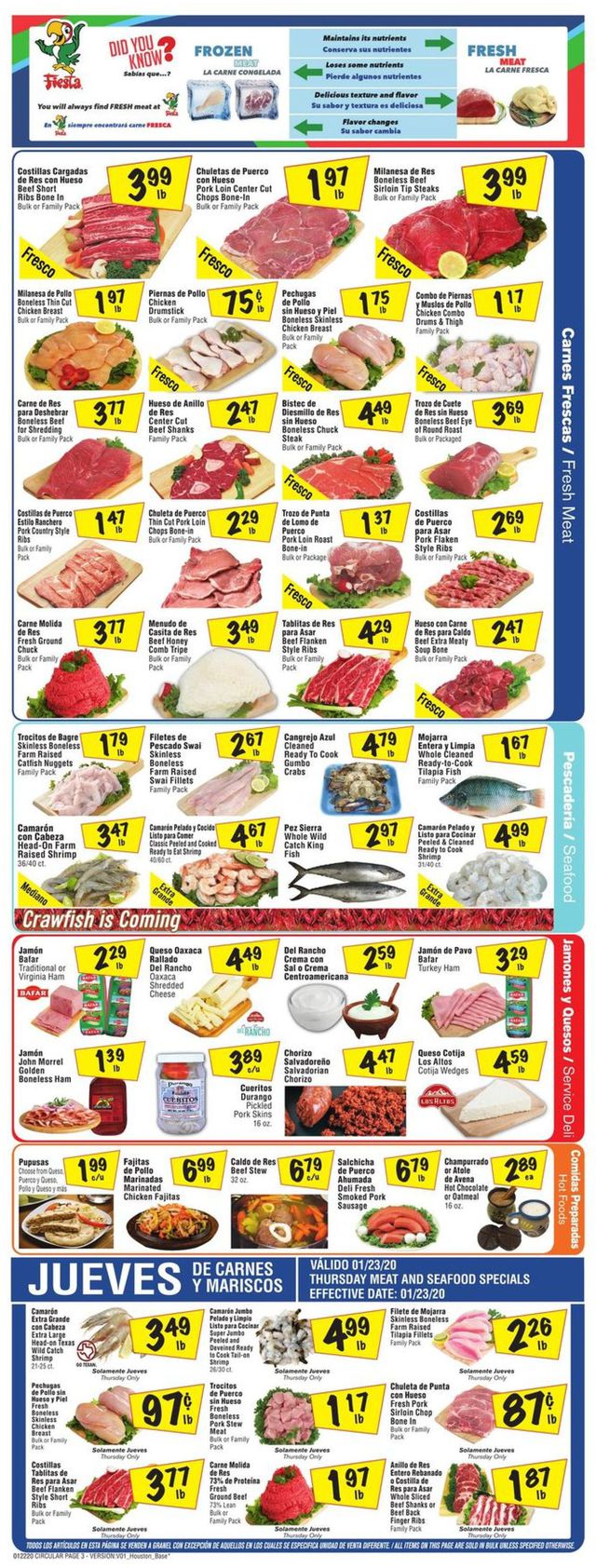 Fiesta Mart Ad from 01/22/2020