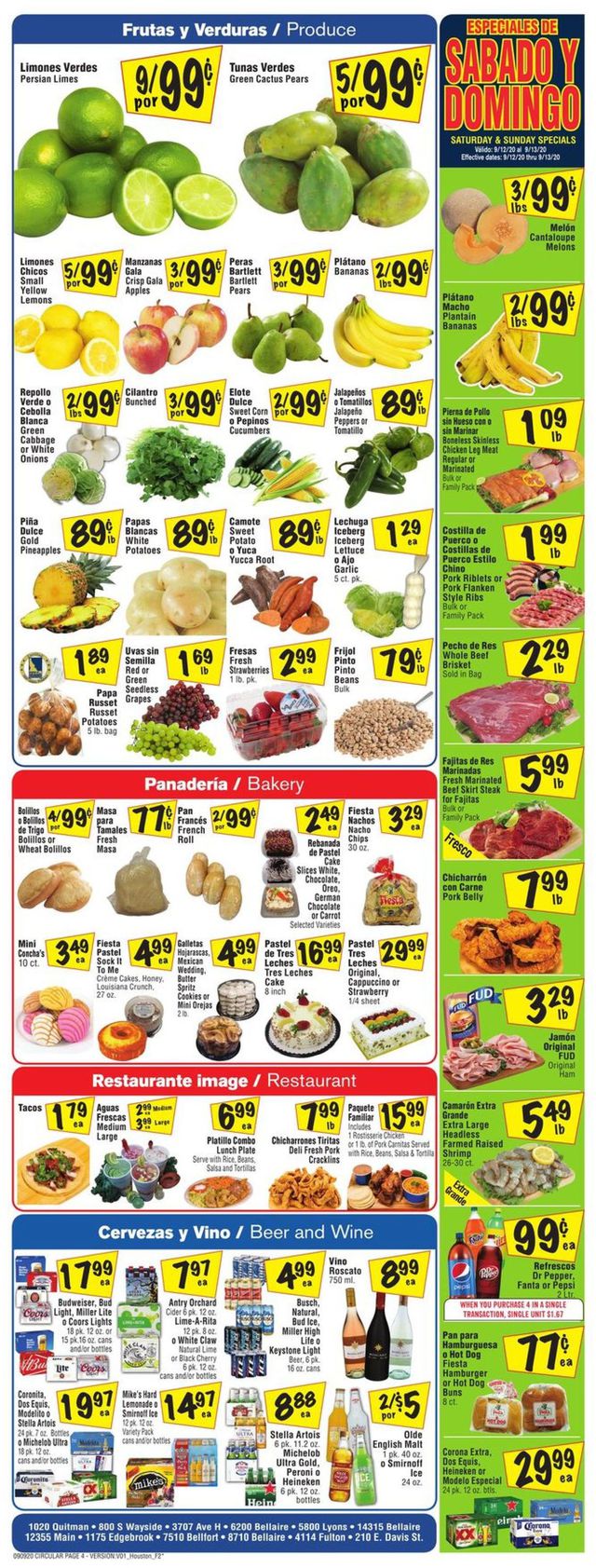 Fiesta Mart Ad from 09/09/2020