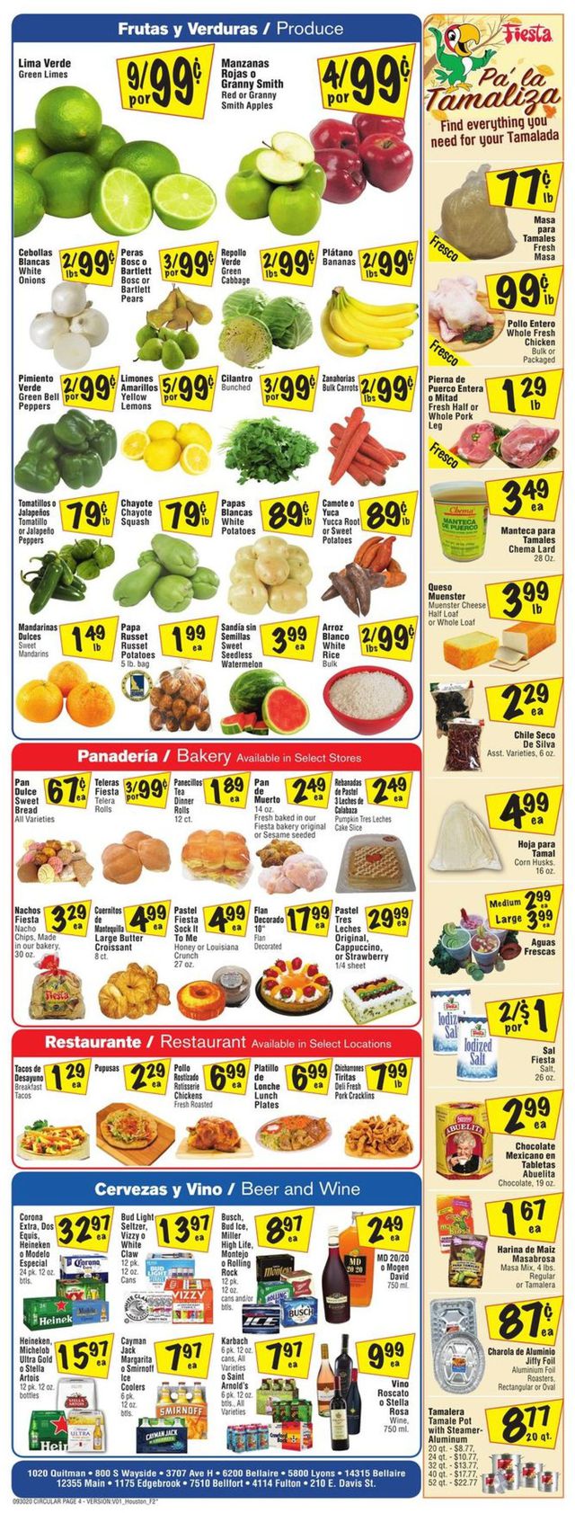 Fiesta Mart Ad from 09/30/2020