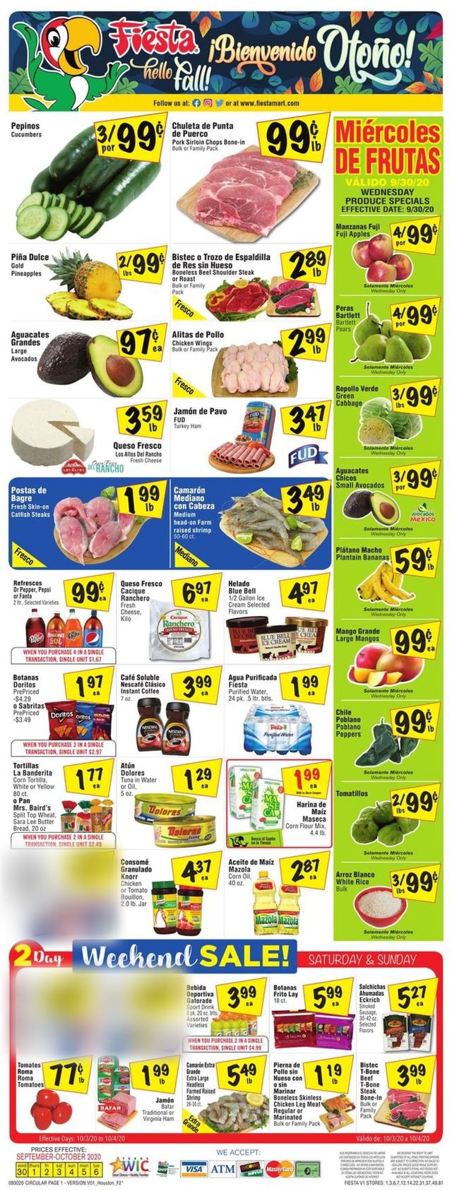 Fiesta Mart Ad from 09/30/2020