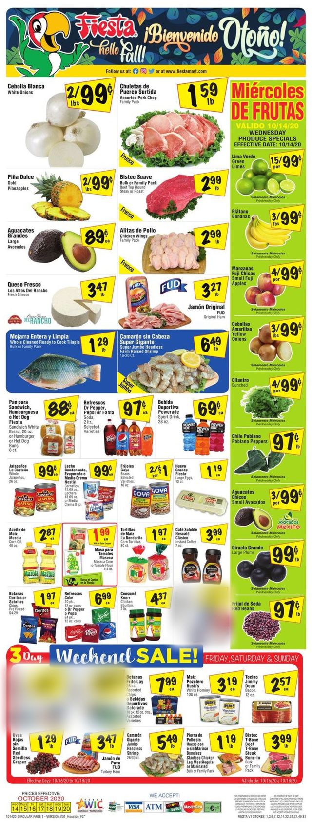 Fiesta Mart Ad from 10/14/2020