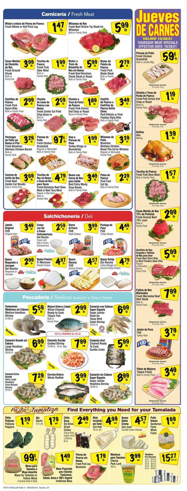 Fiesta Mart Ad from 10/27/2021