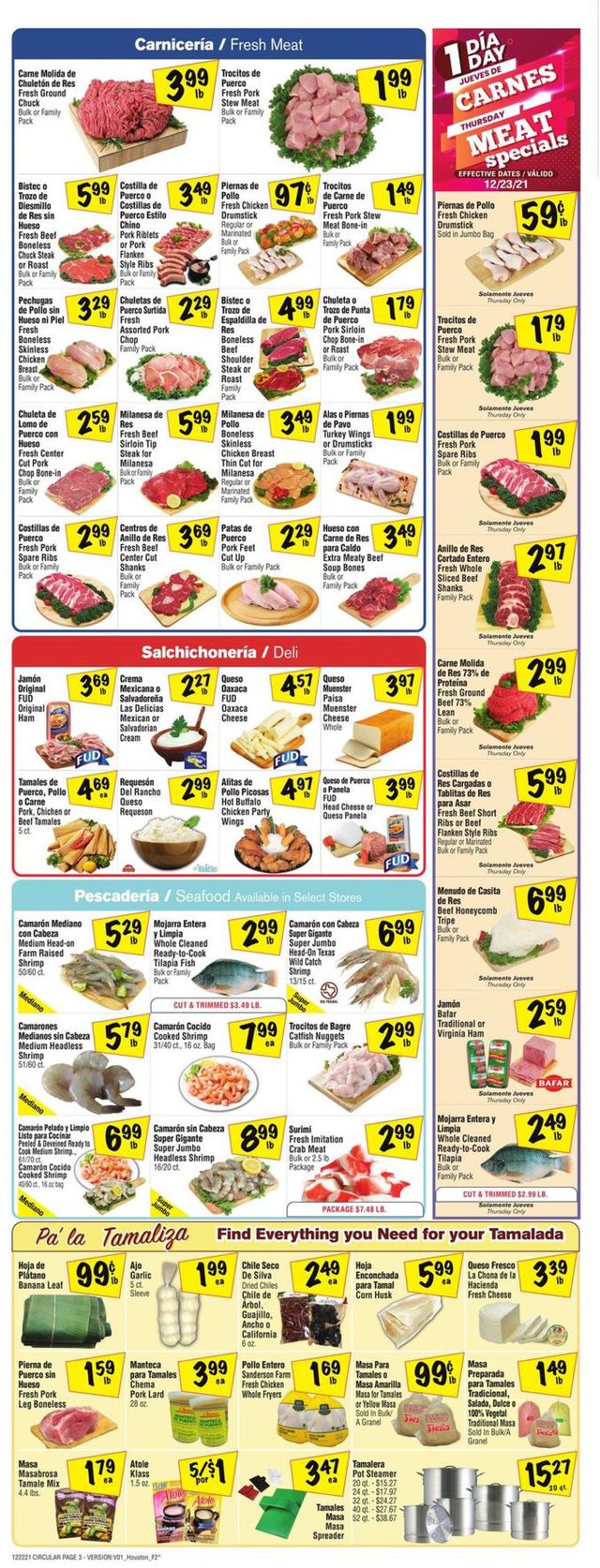 Fiesta Mart Ad from 12/22/2021