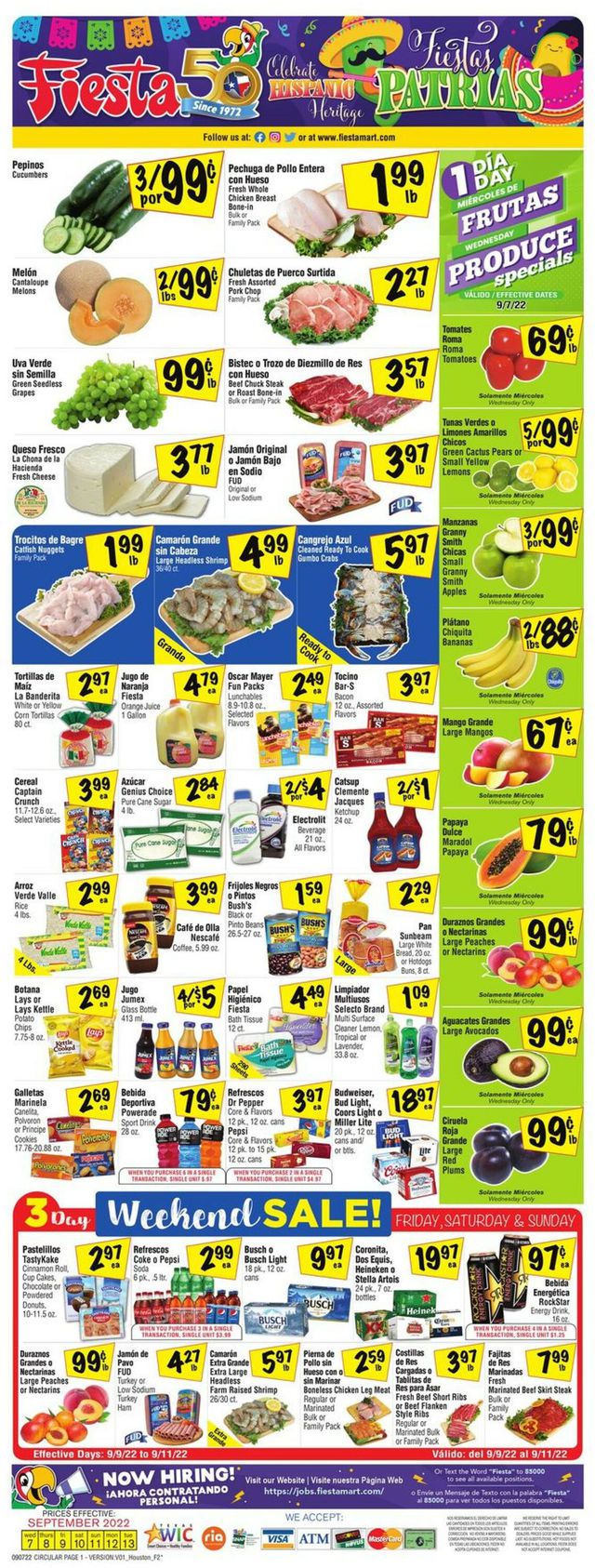 Fiesta Mart Ad from 09/07/2022