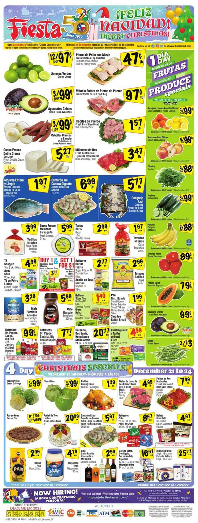 Fiesta Mart Ad from 12/21/2022