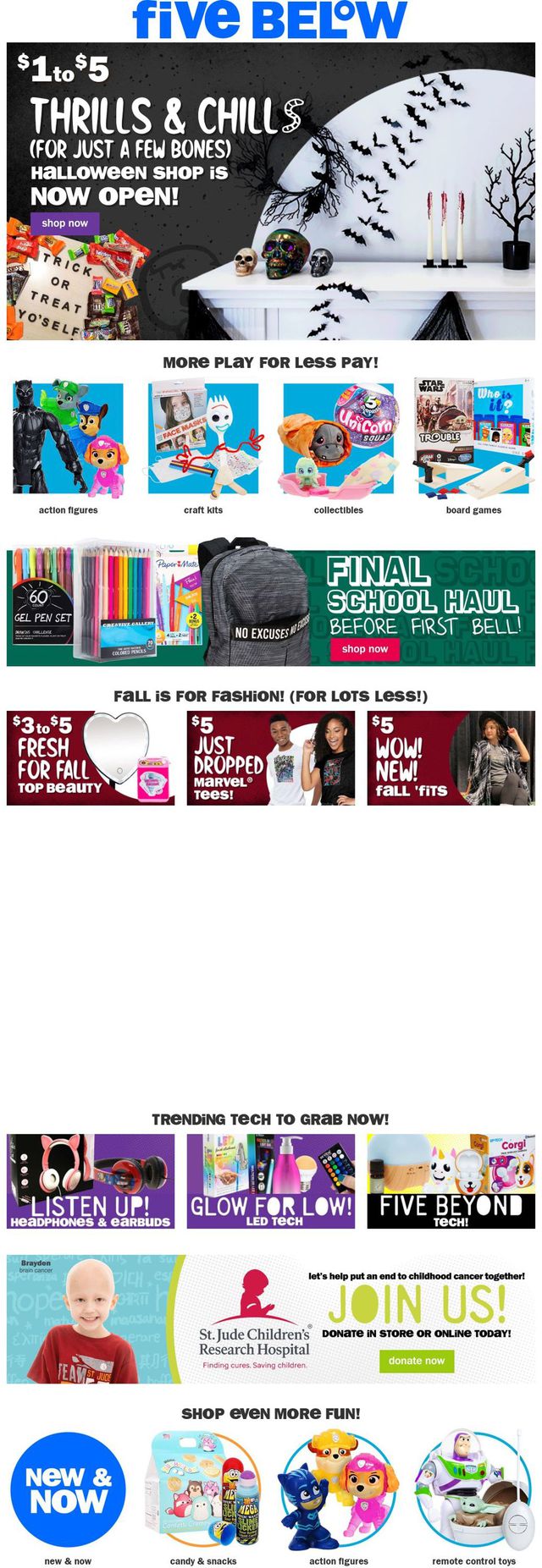 Five Below Ad from 09/15/2021
