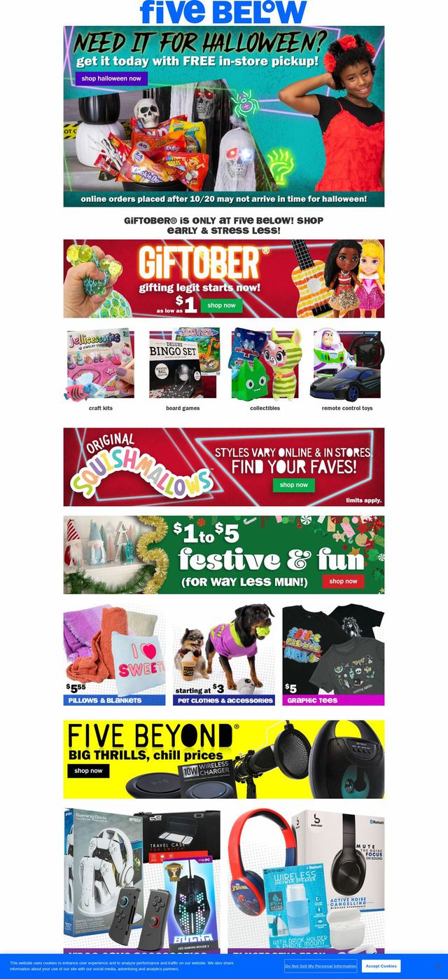 Five Below Ad from 10/26/2022