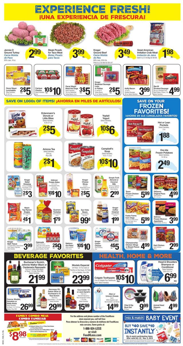 Food 4 Less Ad from 10/23/2019