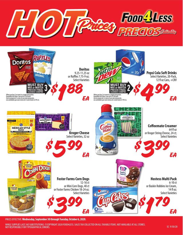 Food 4 Less Ad from 09/30/2020