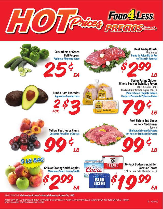 Food 4 Less Ad from 10/14/2020