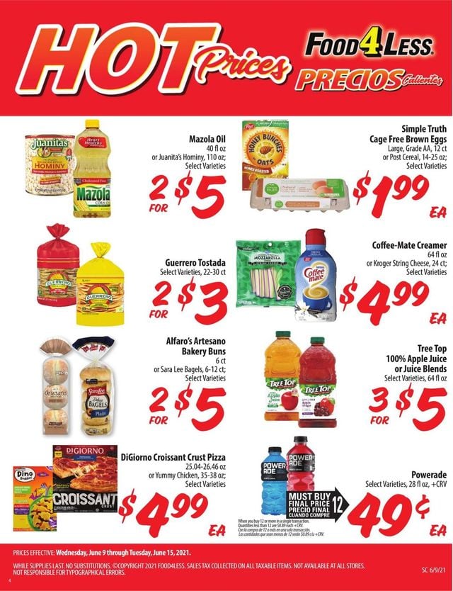 Food 4 Less Ad from 06/09/2021
