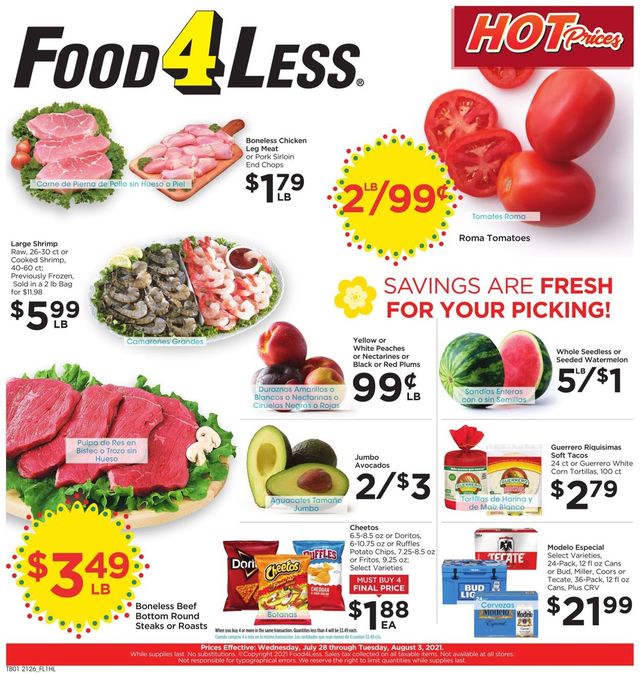 Food 4 Less Ad from 07/28/2021