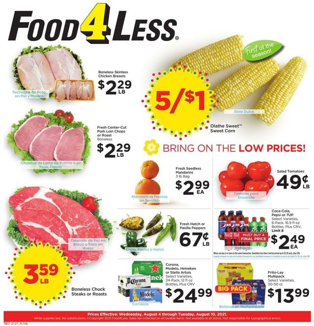 Food 4 Less Ad from 08/04/2021