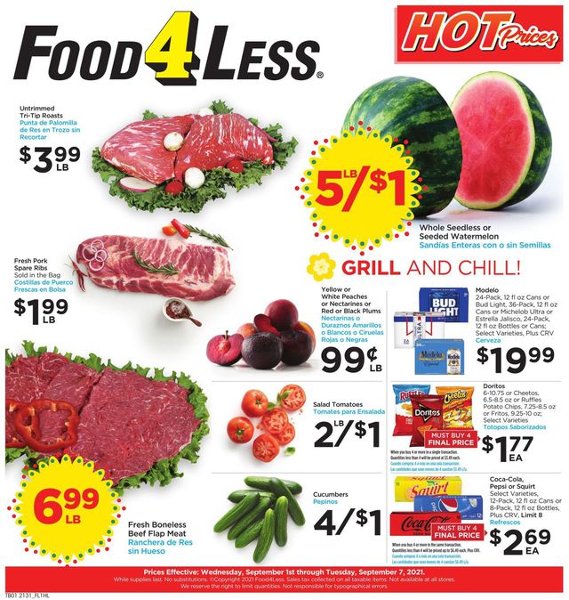 Food 4 Less Ad from 09/01/2021