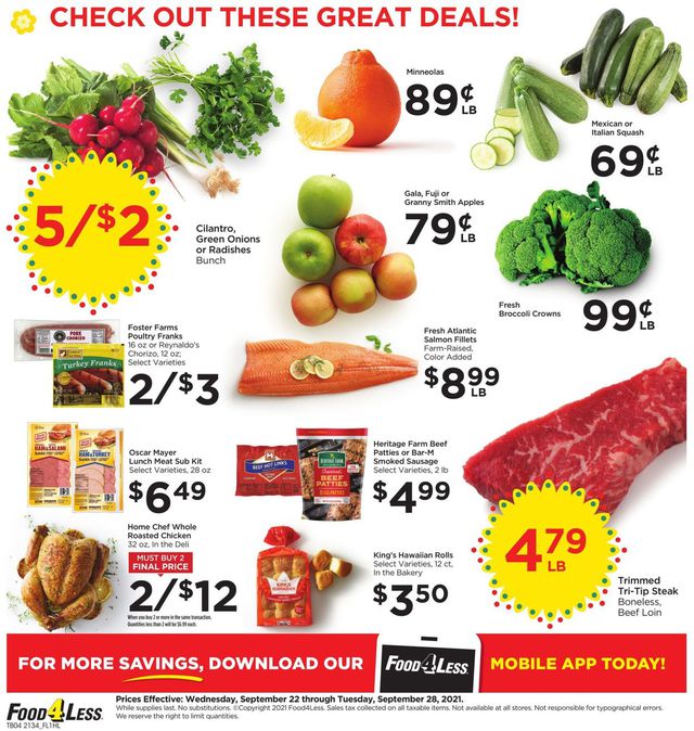 Food 4 Less Ad from 09/22/2021