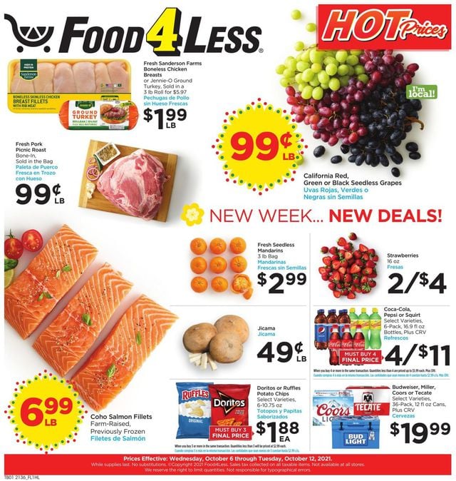 Food 4 Less Ad from 10/06/2021