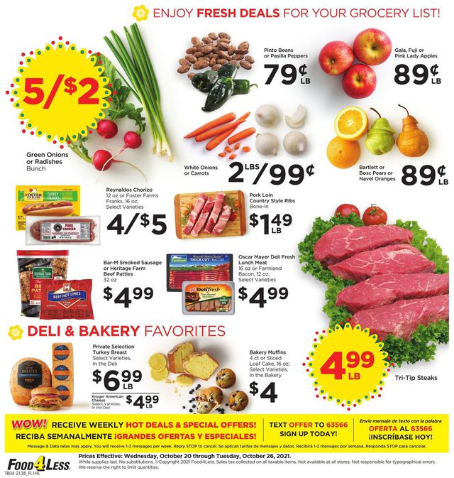 Food 4 Less Ad from 10/20/2021