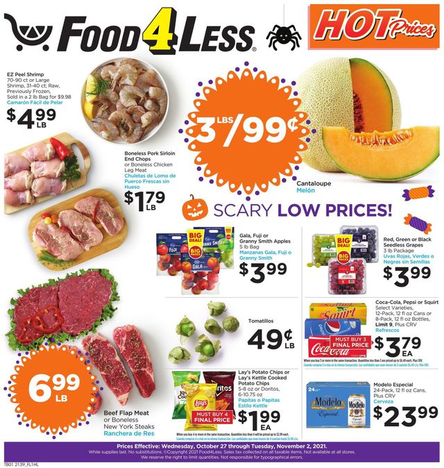 Food 4 Less Ad from 10/27/2021