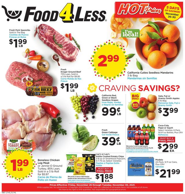 Food 4 Less Ad from 11/26/2021