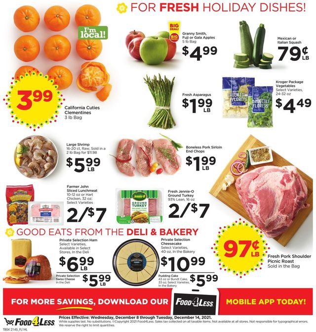 Food 4 Less Ad from 12/08/2021
