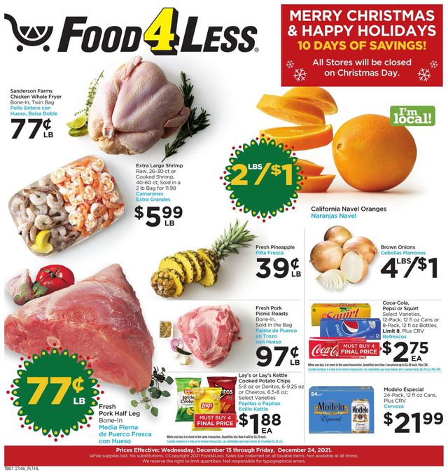 Food 4 Less Ad from 12/15/2021