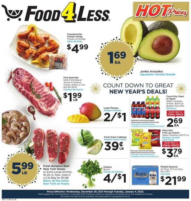 Food 4 Less Ad from 12/29/2021